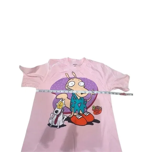 Nickelodeon ROCKO'S MODERN LIFE GRAPHIC PINK Tee Shirt Sz M NWOT - Picture 4 of 5